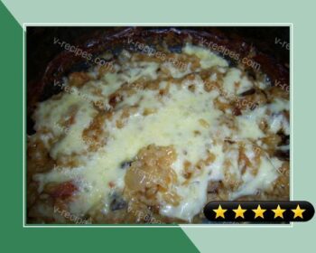 Quick and Easy One-Bowl Cheesy Onion Rice Bake recipe
