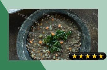 Fall Fare: French Lentil Soup With Crispy Kale recipe