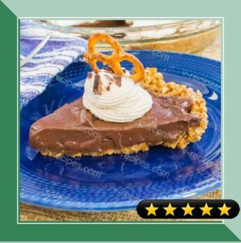 Chocolate Pudding Pie with Pretzel Crust and Peanut Butter Whipped Cream recipe