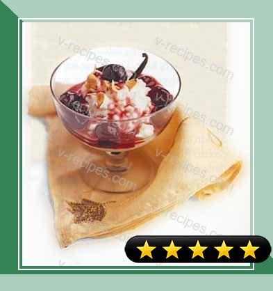 Rice Pudding with Almonds and Cherry Sauce recipe