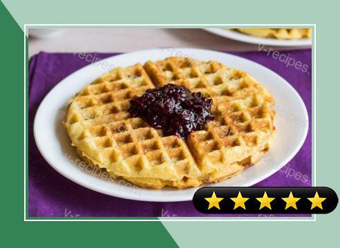 Cornmeal Waffles with Blackberry Compote recipe