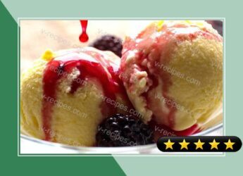 Sweet Corn Ice Cream With Blackberry Verbena Sauce recipe