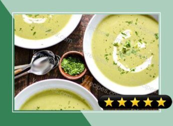 Creamy Asparagus and Watercress Spring Pea Soup recipe
