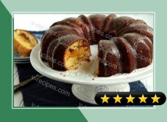 Peach Streusel Bundt Cake with Bourbon Vanilla Bean Glaze recipe