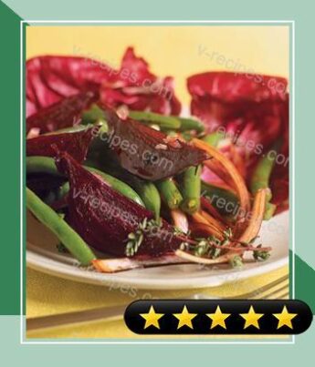Green Bean and Radicchio Salad with Roasted Beets and Balsamic Red Onions recipe