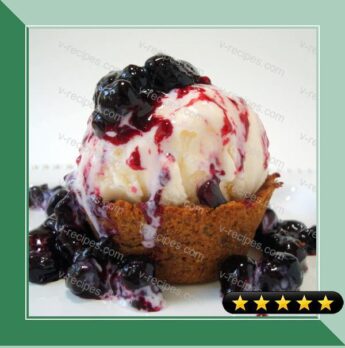 Blueberry-Lavender Sauce and Gingersnap Ice Cream Cups recipe