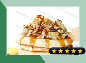 Pancakes with Banana Honey Compote and Toasted Walnuts recipe