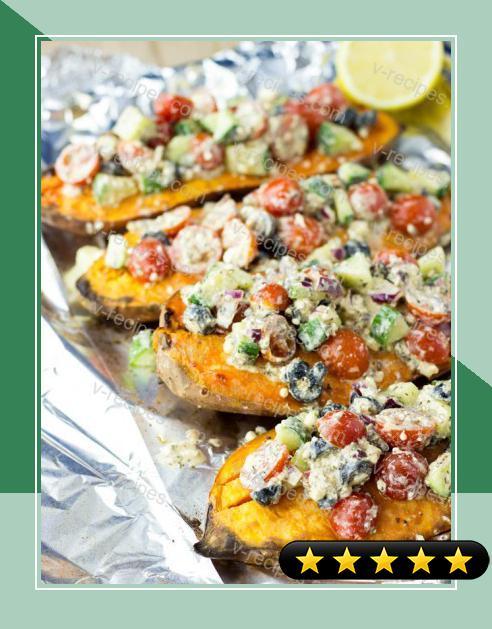 Baked Sweet Potatoes with a Five Star Feta Salad recipe