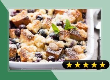 Streusel Topped Blueberry French Toast Casserole recipe