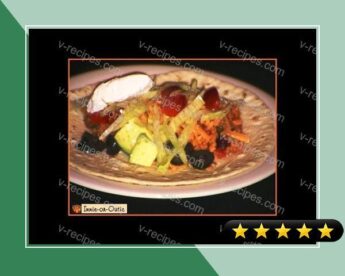 Cousparito or Leftover Skillet Couscous Paella Burrito Platter recipe