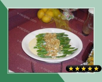 Asparagus With Creamy Mustard Sauce and Buttered Almonds recipe