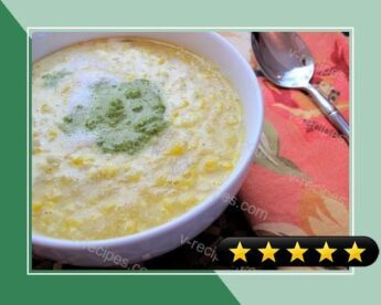 Fresh Corn and Poblano Cream Soup recipe