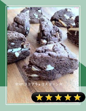 Cocoa and Chocolate Scones with Pancake Mix recipe