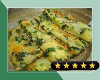 Jijimi (Korean Savory Pancakes) with Chinese Chives and Cheese recipe