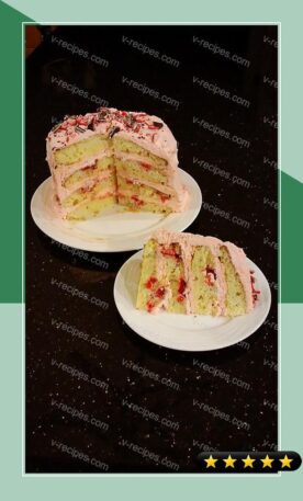 Vanilla Layer Cake with Peppermint Whipped Cream Frosting and Filling recipe