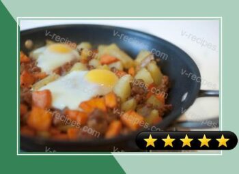Sweet and Spicy Hash with Baked Eggs recipe