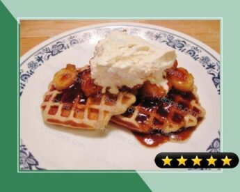 Bananas Foster Waffles W/Ginger Whipped Cream recipe