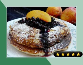 Tasty Nectarine Buttermilk Pancakes & Wild Blueberry Sauce recipe