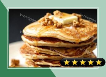 Apple-Gingersnap Pancakes with Apple Crisp Granola & Maple Syrup recipe