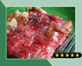 Rhubarb Cherry Dessert With Cookie Crust recipe