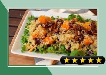 Butternut Squash, Arugula and Quinoa Salad with Maple Vinaigrette recipe