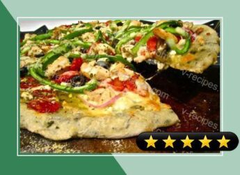 Greek Pizza with Roasted Garlic Sauce recipe