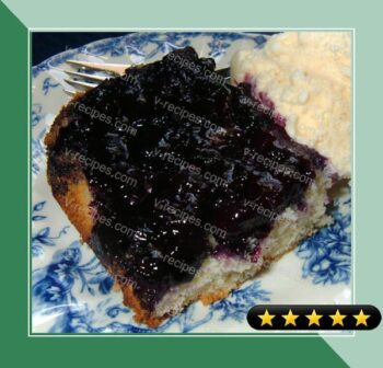 Blueberry Upside Down Cake -- Pouding Aux Bleuets recipe